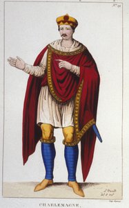 Portrét Karla Velikého nebo Karla I. Velikého (742 - 814) Král franků rytý 1830 od Unknown artist