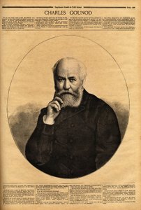 Portrét Charlese Gounoda (1818-1893), francouzského skladatele, známého pro své opery (Faust 1859, Romeo a Julie 1867), složil také symfonie a četné melodie pro básně Alfreda de Musseta (1810-1857) a Victor Hugo (1802-1885). Ing od Unknown artist