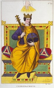 Rytina Portrét Karla II. Holohlavého (823 - 877), francouzského krále, rytina z roku 1830 od Unknown artist