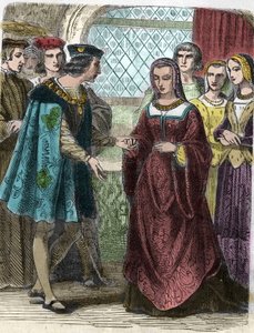 Portrét Karla VIII. a Anny Bretaňské. Rytina 19. století - rytina krále Karla VIII. (1470-98) a královny Anny Bretaňské (1477-1514) od Unknown artist