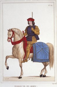 Portrét Karla VII. (1403 - 1461), francouzského krále, rytina z roku 1830 od Unknown artist