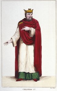 Rytina Portrét Chilperica I. (539 - 584), krále Neustrije 1830 od Unknown artist