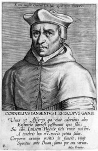 Portrét Cornelia Jansena, dit Jansenius (1585-1638), zakladatele jansenismu. Rytina 17. století. od Unknown artist