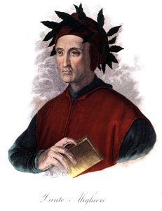 Portrét Danteho (1265-1321), italský básník, rytina 19. stol. od Unknown artist