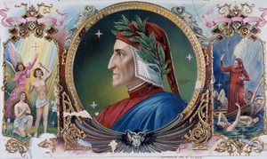 Portrét Dante - štítek na krabici od doutníků, konec 19. století od Unknown artist