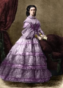 Portrét Elisabeth de Wittelsbach (1837-1898) (sissi), imprese Rakouska (1854-1898) a královny Maďarska (1867-1898), vévodkyně v Baviere. (CASAŘOVNA ALŽBETA RAKOUSKÁ).Rytina z roku 1864. Soukromá sbírka. od Unknown artist