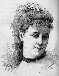 Portrét Emilie Broisat (1848-1929), francouzské komičky, členky Comedie Francaise. Rytina v „“ Le Monde Illustré““ n¡1168 ze dne 16. srpna 1879. od Unknown artist