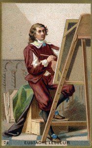 Portrét Eustache Le Sueur (1617 - 1655), francouzského malíře, designéra a dekoratéra. Chromolitografie 19. století. od Unknown artist