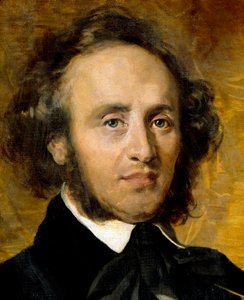 Portrét Felixe Mendelssohna Bartholdyho (1809-1847), německého skladatele. od Unknown artist