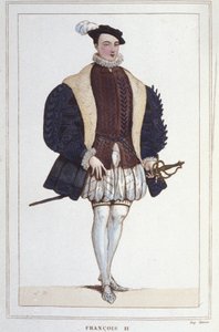 Portrét Františka II. (1544 - 1560), francouzského krále, rytina z roku 1830 od Unknown artist