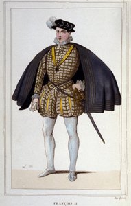 Portrét Františka II. (1544 - 1560), francouzského krále, rytina z roku 1830 od Unknown artist