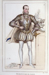 Portrét Františka II. (1544 - 1560), francouzského krále, rytina z roku 1830 od Unknown artist