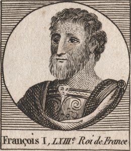 Portrét Františka I. (1494 - 1547), krále Francie - František I., král Francie - rytina z „Instruction sur l