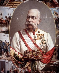 Portrét Františka Josefa I. (1830 -1916). Rakouský císař a uherský král. chromolitograf z konce 19. století. od Unknown artist