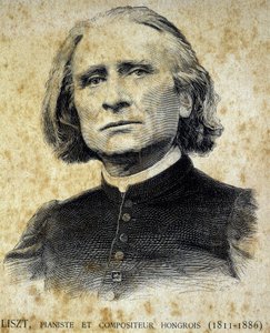 Portrét Franze Liszta, maďarského pianisty a skladatele (1811 - 1886) - v „“Les Contemporains“, n.d. koncem 19. století. od Unknown artist
