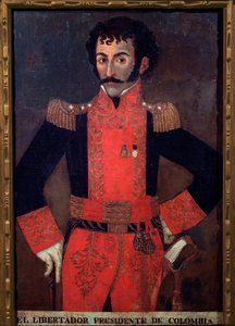 Portrét generála Santandera, kolumbijského vojáka a státníka (olej na plátně od Unknown artist