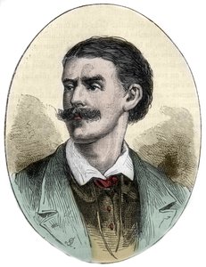 Portrét Georga Augusta Schweinfurtha (1836-1925) německého průzkumníka, botanika a antropologa rytina z „“ Histoire malebné des grands voyages v devatenáctém století““. 1877 od Unknown artist