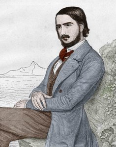 Portrét Georgese (Georga) Herwegha (1817-1875) německý básník podle obrazu C. HITZE. od Unknown artist