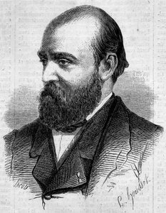Portrét Henryho Murgera (1822-1861), francouzského spisovatele. Rytina v „“ Le Monde Illustré““ n¡199 ze dne 2. února 1861. od Unknown artist