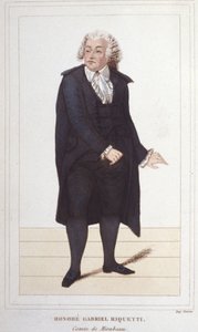 Portrét Honore Gabriela Riquettiho, hraběte z Mirabeau (1749-1791), francouzského politika. rytina z roku 1830 od Unknown artist