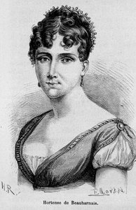 Portrét Hortense Eugenie Cecile de Beauharnais, královny Holandska (1783-1837), dcery Josephine de Beauharnais a vikomta Alexandra de Beauharnais - v „“L’Histoire de France““ od Henriho Martina od Unknown artist