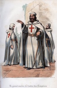 Portrét Jakuba z Molay (Jacques de Molay) (Molai) (1243-1314), velmistra templářských rytířů. Rytina z roku 1842 v „Histoire des Popes““ od Maurice Lachatre. Soukromá sbírka. od Unknown artist