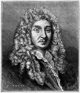 Portrét Jean Baptiste Lully (Giovanni Battista Lulli) (1632-1687), francouzský skladatel italského původu. Z dobové rytiny. Rytina v "" Příroda: přehled věd a jejich aplikace v umění a průmyslu "" ze 7. května 1887. od Unknown artist