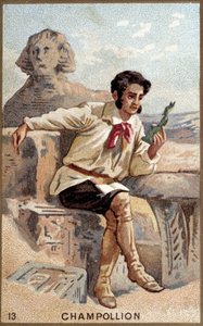 Portrét Jeana Françoise (Jean-Francoise) Champolliona, dit le Jeune (1790 - 1832) francouzský egyptolog. Chromolitografie 19. století. od Unknown artist