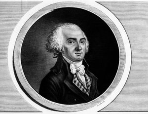 Portrét Jeroma Petiona de Villeneuve (1759-1793), předseda Konventu a generální člen států. Rytina v „“ Kompletní sbírka historických obrazů francouzské revoluce, ve třech svazcích.“““ 1804. od Unknown artist