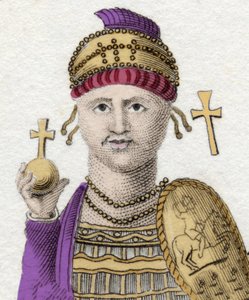 Portrét Justiniána I. (Velikého) (Flavius Petrus Sabbatius Justinianus).482 - 565. Římský císař Orientu. od Unknown artist