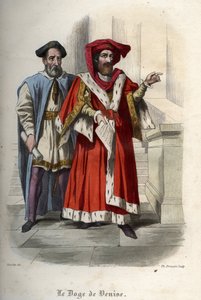 Portrét Leonarda Loredana (Loredano) (1436-1521), dóže Benátské republiky. Rytina z roku 1842 v „Histoire des Popes““ od Maurice Lachatre. Soukromá sbírka. od Unknown artist