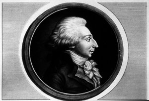 Portrét Louise Michela Lepeletiera, markýze ze Saint-Fargeau (Saint Fargeau), zástupce Konventu (1760-1793). Rytina v „“ Kompletní sbírka historických obrazů francouzské revoluce, ve třech svazcích.“““ 1804. od Unknown artist