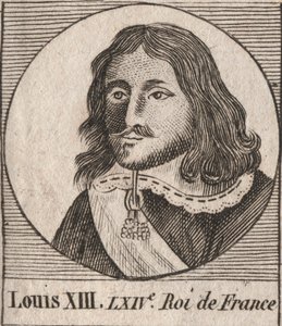 Portrét Ludvíka XIII. Spravedlivého (1601-1643) francouzského krále - Ludvík XIII., francouzský král v letech 1610 až 1643 - rytina z „Instruction sur l