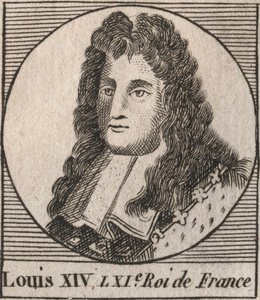 Portrét Ludvíka XIV. (1638-1715), dit Ludvík Veliký nebo král Solei, král Francie - Ludvík XIV., známý jako Ludvík Veliký nebo Král Slunce - rytina z „Instruction sur l