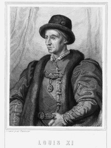Portrét Ludvíka XI. (1423 - 1483), krále Francie - v „Histoire des Français““ od Lavallée, rytina, sd. od Unknown artist
