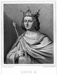 Portrét Ludvíka X. le Hutina (1289 - 1316), krále Francie - v „Histoire des Français““ od Lavallée, rytina, sd. od Unknown artist