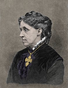 Portrét Louisy May Alcottové (1832-1888), americké spisovatelky. Barevná rytina z 19. století. od Unknown artist