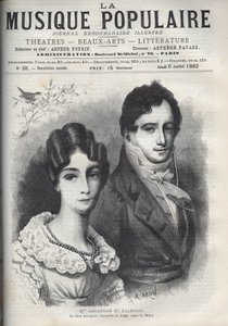 Portrét Madame Gavaudan a Elleviou. Alexandrine Marie Agathe Gavaudan Ducamel (Alexandrine-Marie-Agathe Gavaudan-Ducamel) (1781-1850) a Jean Elleviou (1769-1842), francouzský zpěvák, komik a libretista, jsou dva hlavní interpreti opery „Joseph“. od Unknown artist