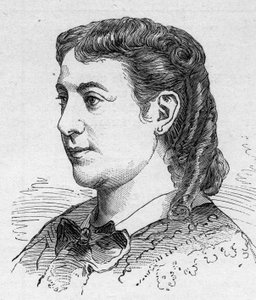 Portrét Madeleine Brohanové (1833-1900), francouzské komičky, členky Comedie Francaise Engraving v „“ Le Monde Illustré“““ n¡1168 ze 16. srpna od Unknown artist