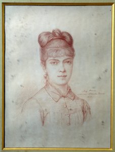 Portrét Marie Alexandrine Henriette Dumas Davy de la Pailleterie dit Colette (1860-1907), dcery Alexandra Dumase ml. (1824-1895)“ Anonymní kresba. 1878 Villers-Cotterets. Muzeum Alexandra Dumase od Unknown artist