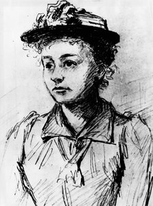 Portrét Marie Curie (1867-1934) v roce 1892 na setkání polských studentů v Paříži. od Unknown Artist