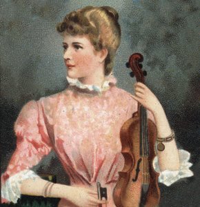Portrét Marie Soldier (1863-1955), houslistka. od Unknown artist