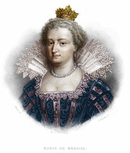 Portrét Marie Medicejské (1573 - 1642), manželky Jindřicha IV. a matky Ludvíka XIII. Rytina z roku 1836 od Unknown artist