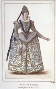 Portrét Marie Medicejské (1573 - 1642), manželky Jindřicha IV. a matky Ludvíka XIII. Rytina z roku 1830 od Unknown artist