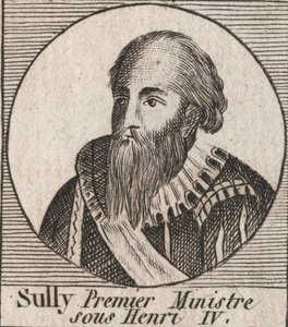 Portrét Maxmiliána z Bethune (1559-1641), vévody ze Sully, ministra Jindřicha IV. - Maxmiliána z Bethune, prvního vévody ze Sully, věrného pravého muže, který pomáhal francouzskému králi Jindřichu IV. - rytina z „Instruction sur l