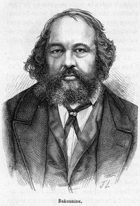 Portrét Michaila Aleksandroviče Bakunina (1814 - 1876), ruského anarchistického revolucionáře. Rytina 19. století. od Unknown artist