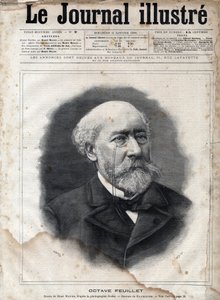 Portrét Octave Feuilleta (1821-1890), francouzského romanopisce, dramatika a akademika - rytina v „Le journal illustrious““ z roku 1891 od Unknown artist