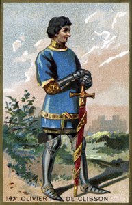 Portrét Oliviera de Clissona (1336 - 1407). Chromolitografie konce 19. století. od Unknown artist