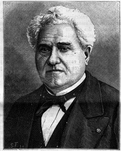 Portrét Paula Gervaise (1816-1879), francouzského zoologa a paleontologa. Gravírování do ""La Nature"" od Unknown artist