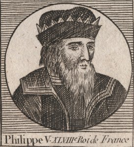 Portrét Filipa V. Dlouhého (1294 - 1322), francouzského krále - Philippe V (1294-1322) 